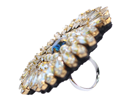 Ines crystal ring blue stone