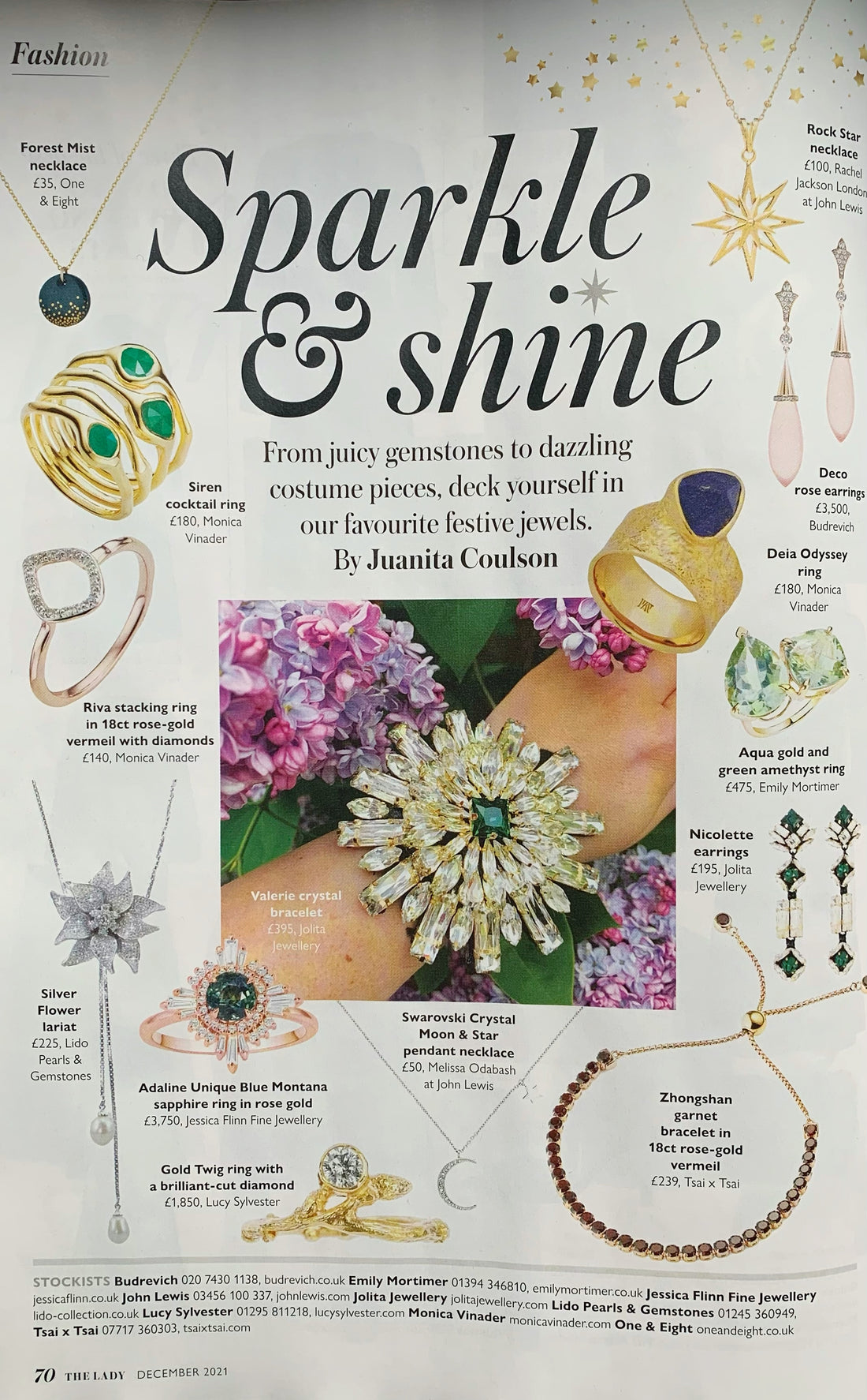 Jolita Jewellery feature in the December issue of the Lady magazine