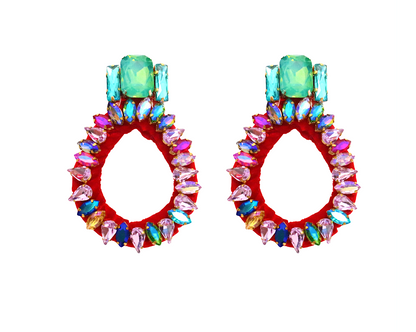 Bella small hoop crystal earrings