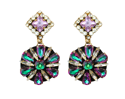 Grace earrings purple crystals