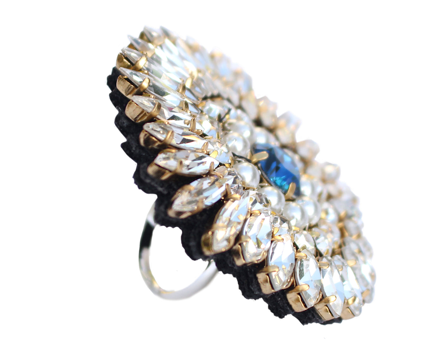 Ines crystal ring blue stone