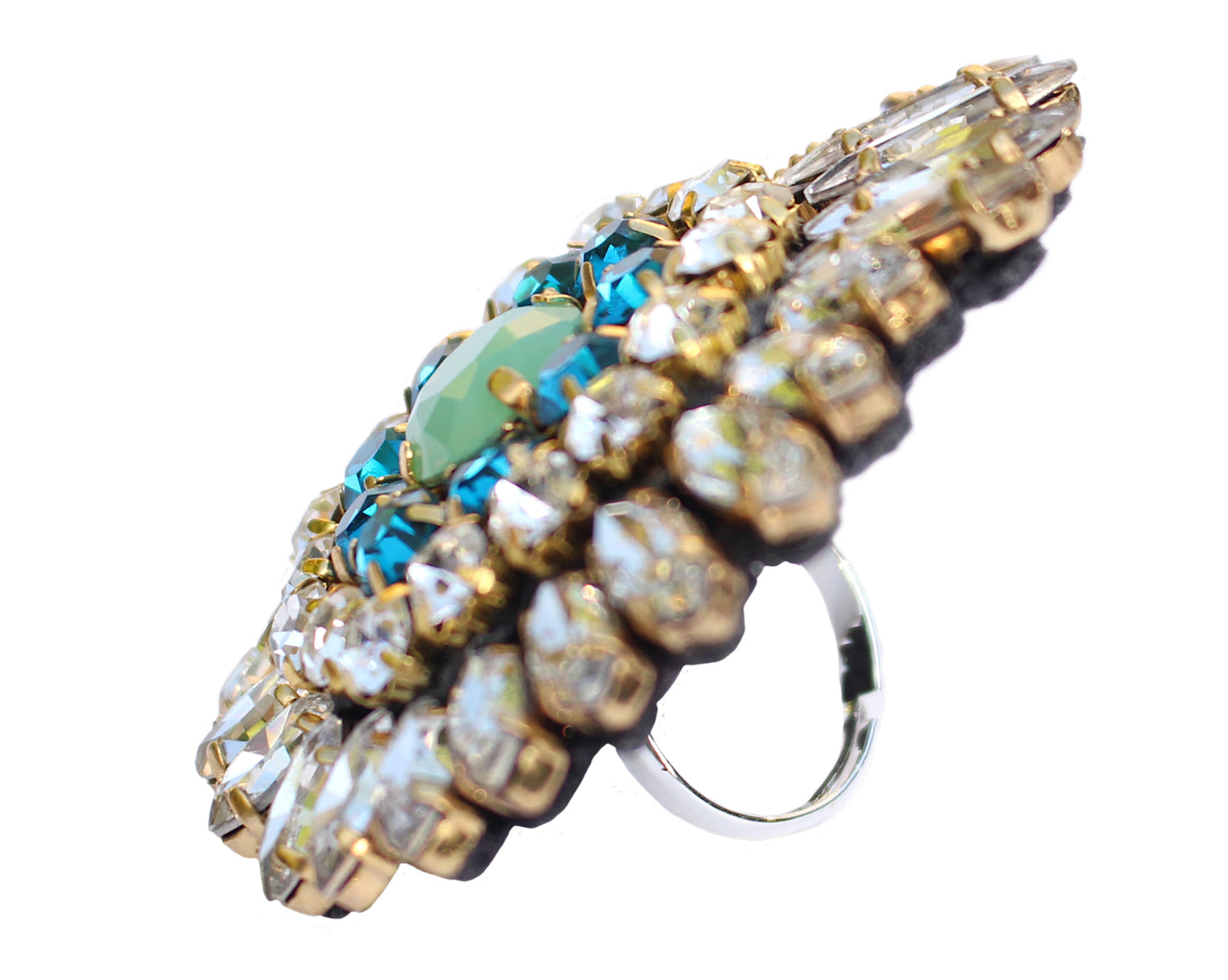 Ines crystal ring with opal